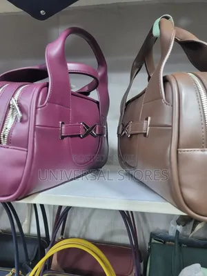 Cream-Colored Faux Leather Handbag