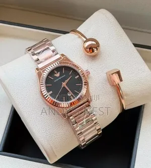 Emporio Stainless Steel Female Watch With a Bangle