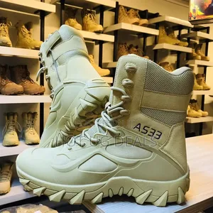AS33 Tactical Outdoor Combat Boots - Desert Khaki | Hiking Footwear