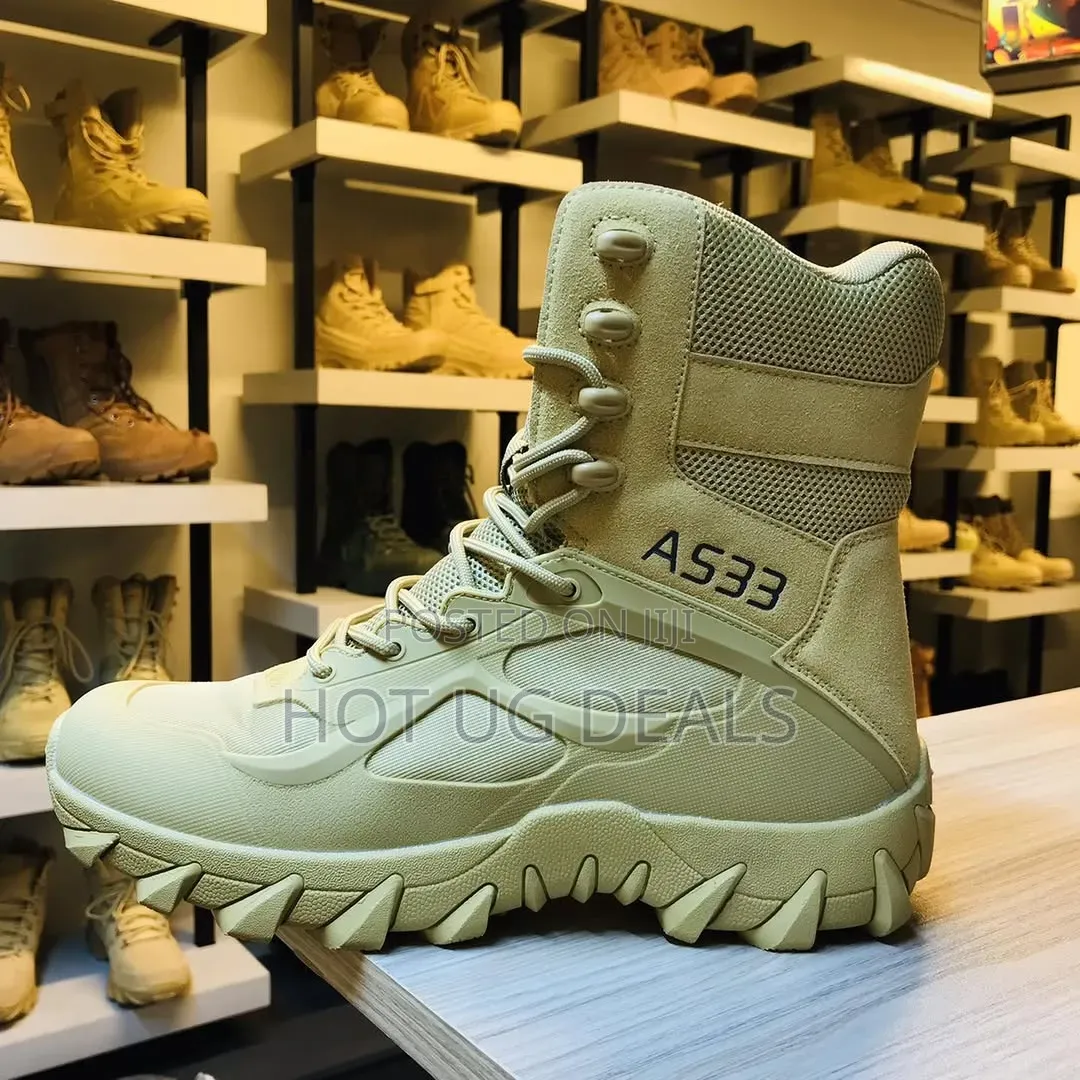 AS33 Tactical Outdoor Combat Boots - Desert Khaki | Hiking Footwear