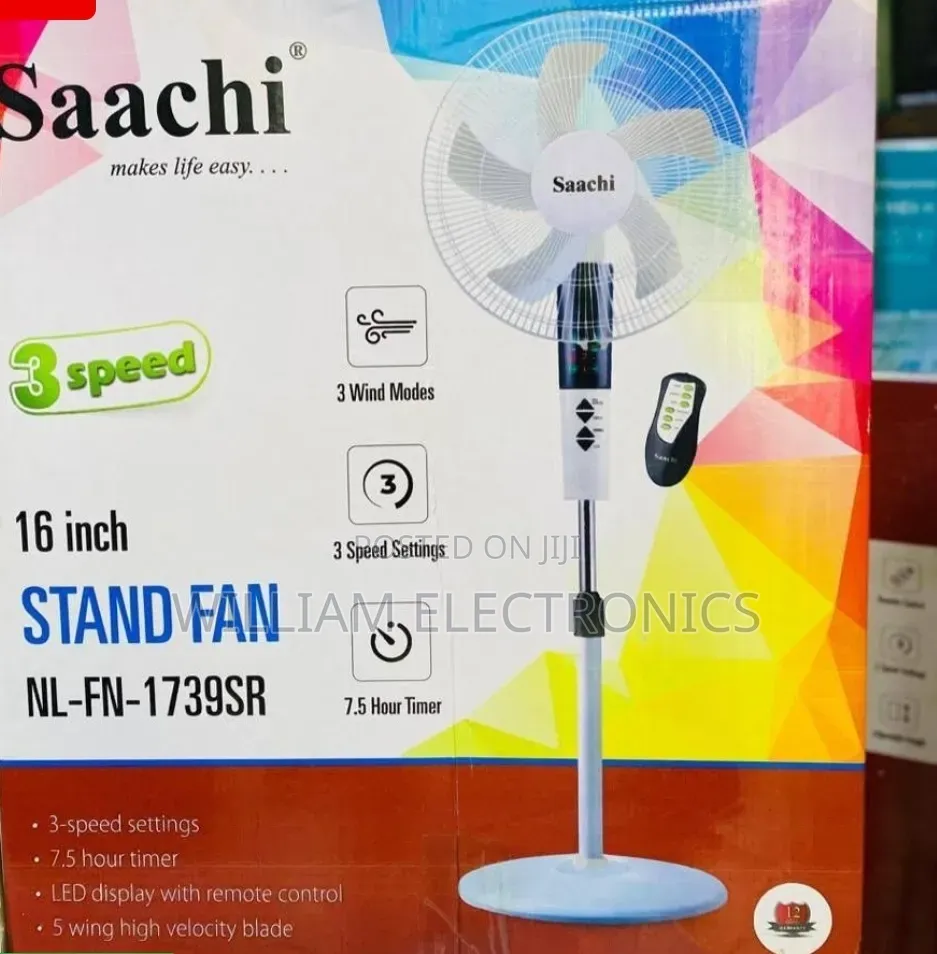 7.5 Hour Timer Remote Control Stand Fan/Saachi Stand Fan
