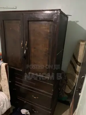 Solid Wooden Double Door Wardrobe With Drawers