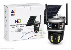 4G Sim Card WiFi Solar Outdoor CCTV Camera 2 Lens 3 Screen