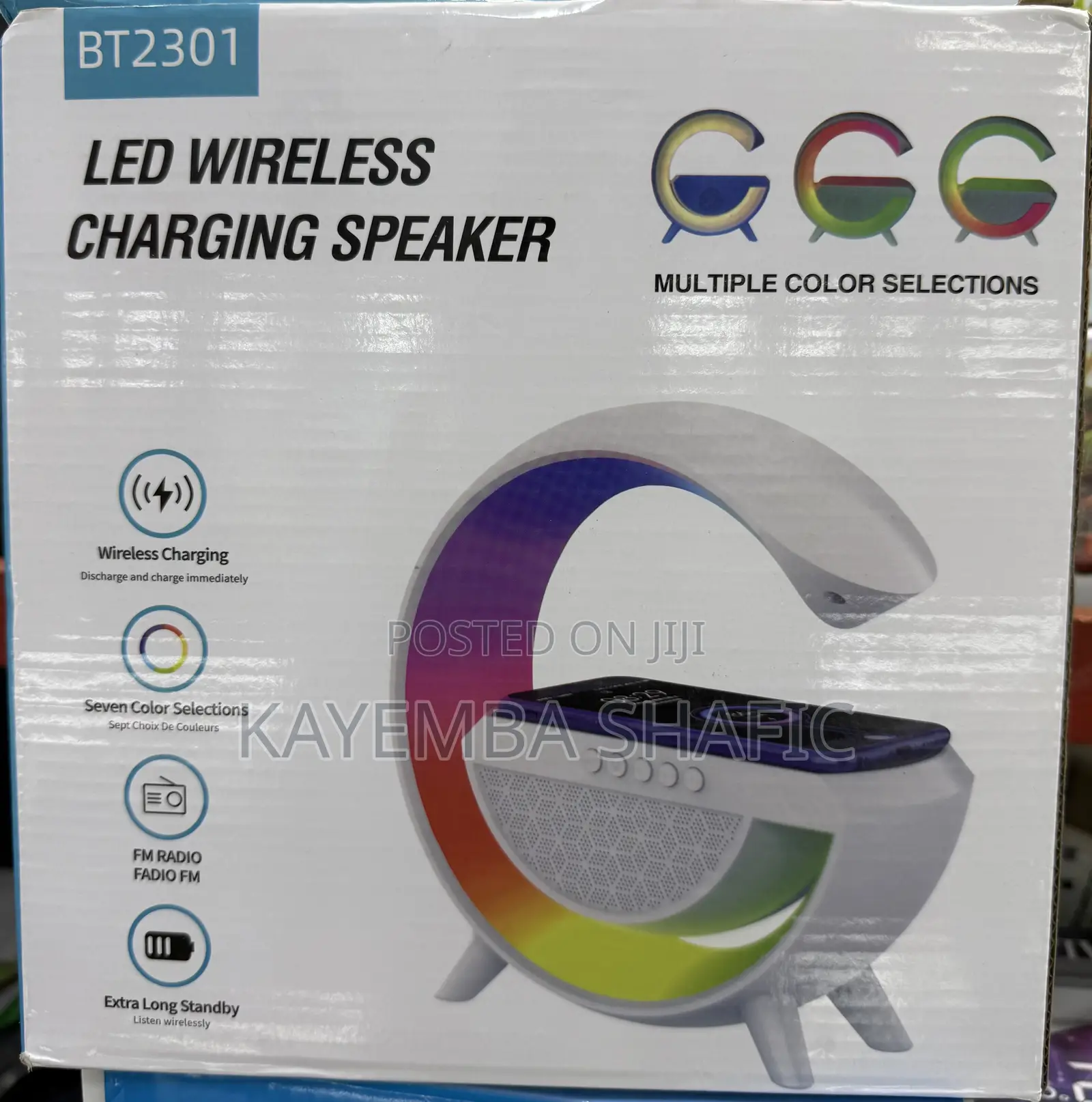 BT2301 LED Wireless Charging Bluetooth Speaker RGB Atmosphere Lamp