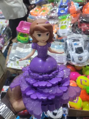 Battery-Operated Rotating Princess Doll Toy Resembling Princess Sofia