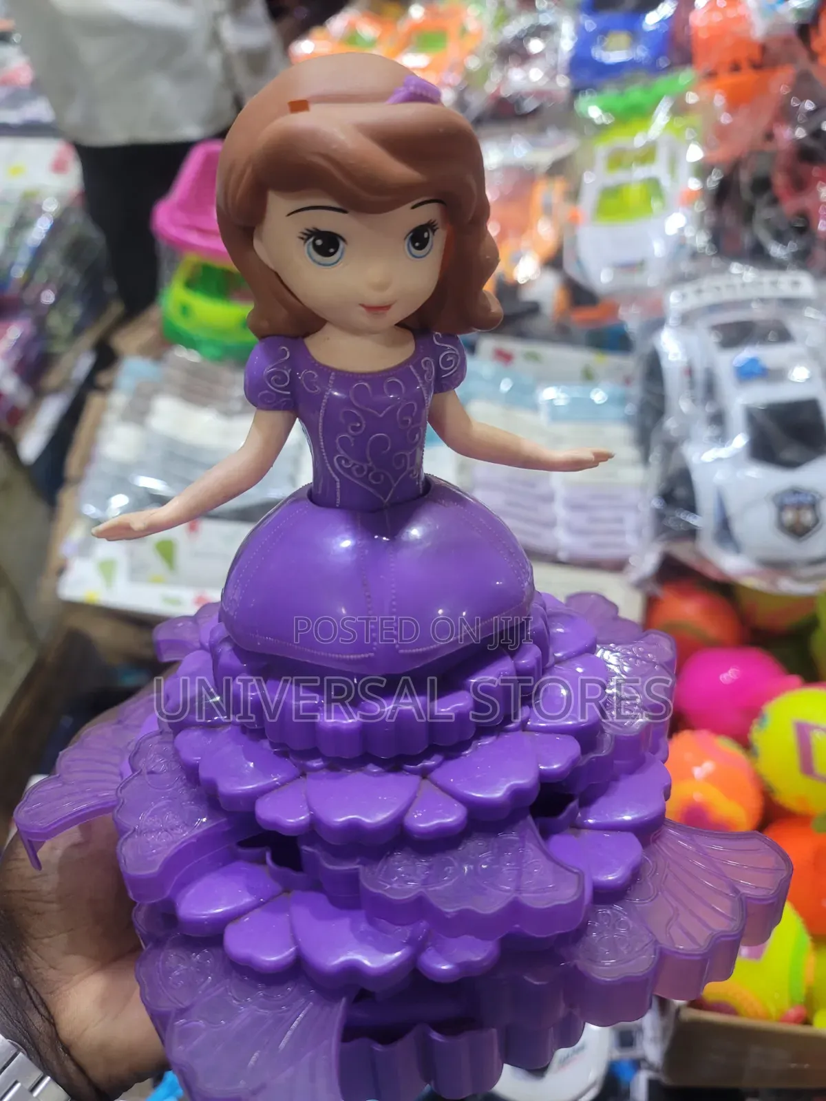 Battery-Operated Rotating Princess Doll Toy Resembling Princess Sofia