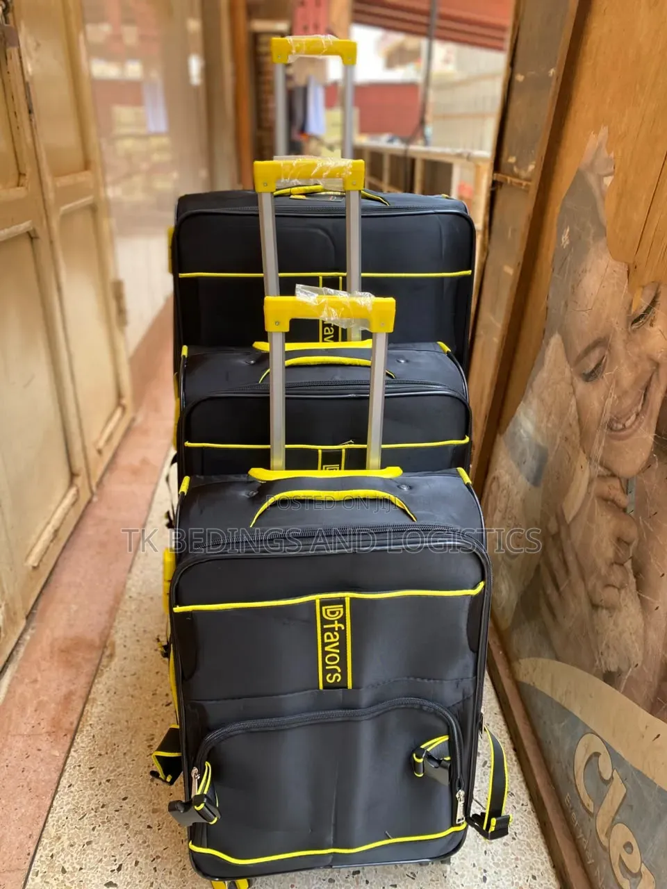 3 in 1 Suitcase Black and Yellow