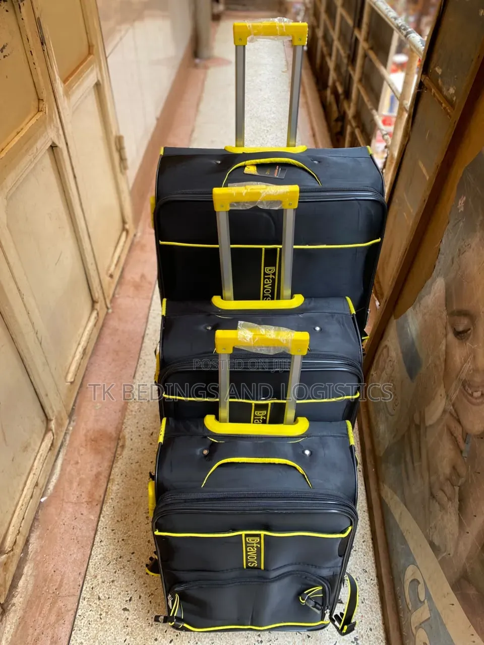 3 in 1 Suitcase Black and Yellow