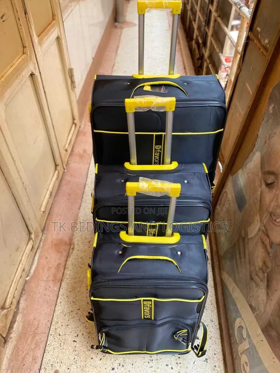 3 in 1 Suitcase Black and Yellow