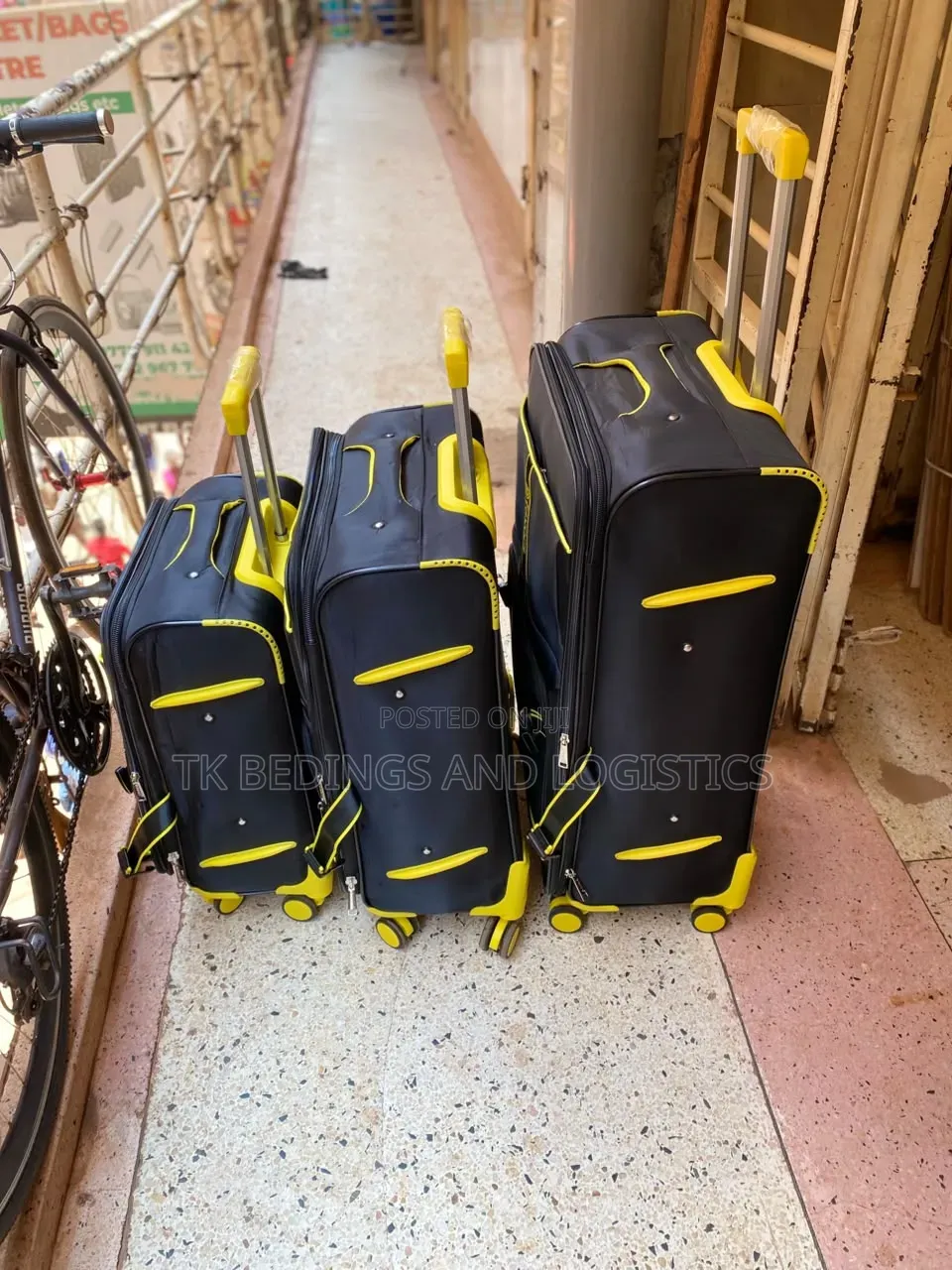 3 in 1 Suitcase Black and Yellow