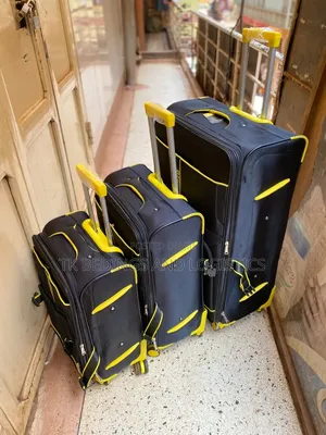 3 in 1 Suitcase Black and Yellow