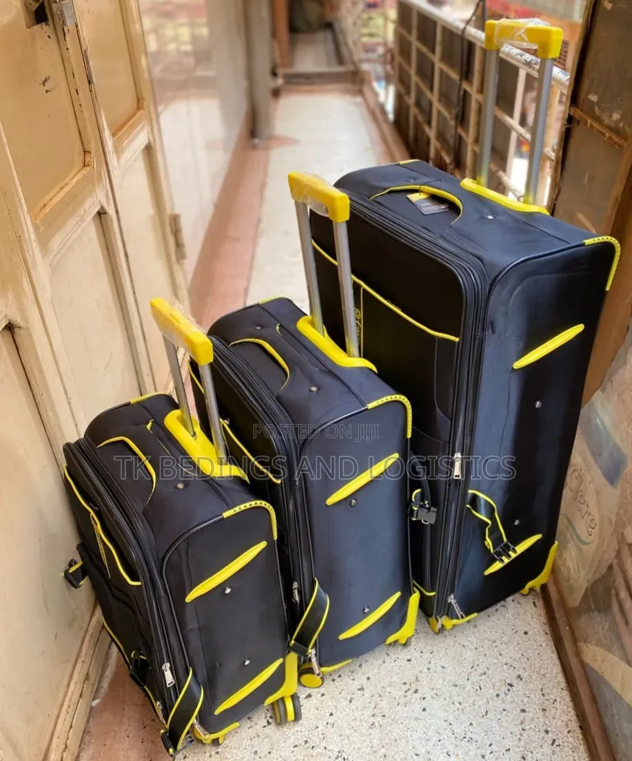 3 in 1 Suitcase Black and Yellow
