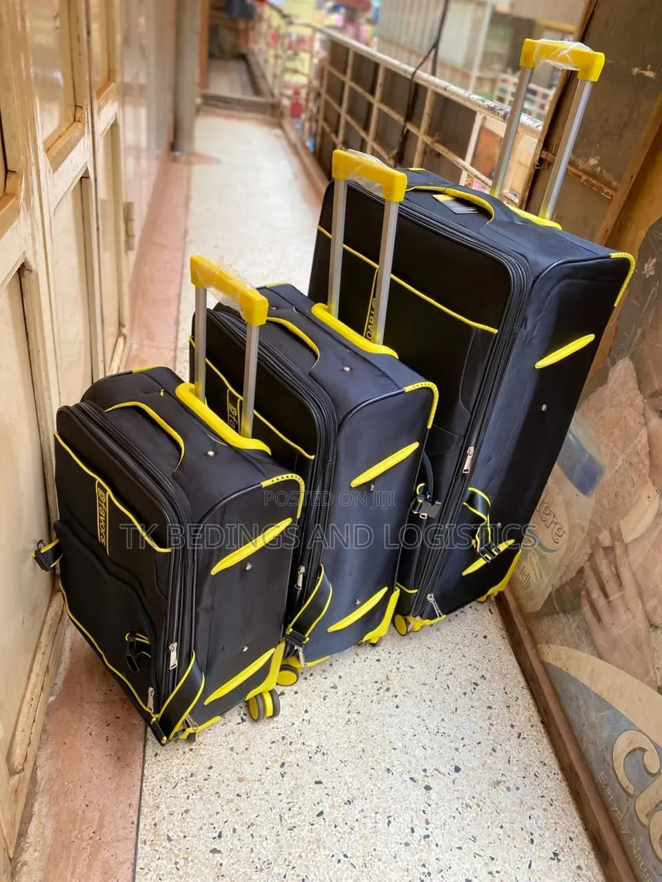 3 in 1 Suitcase Black and Yellow