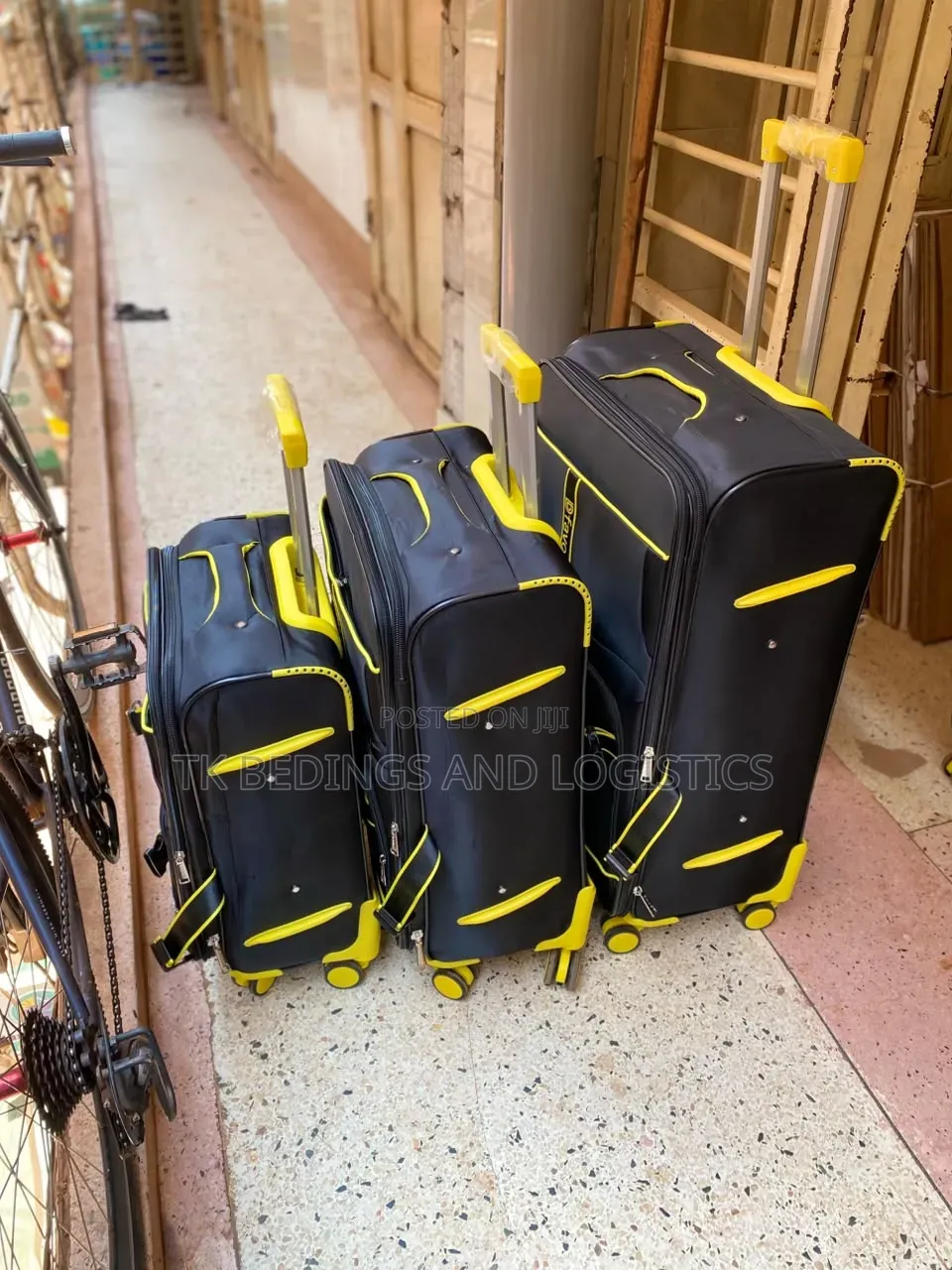 3 in 1 Suitcase Black and Yellow