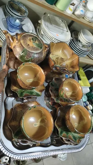 Japanese Rustic Ceramic Tea and Snack Set.