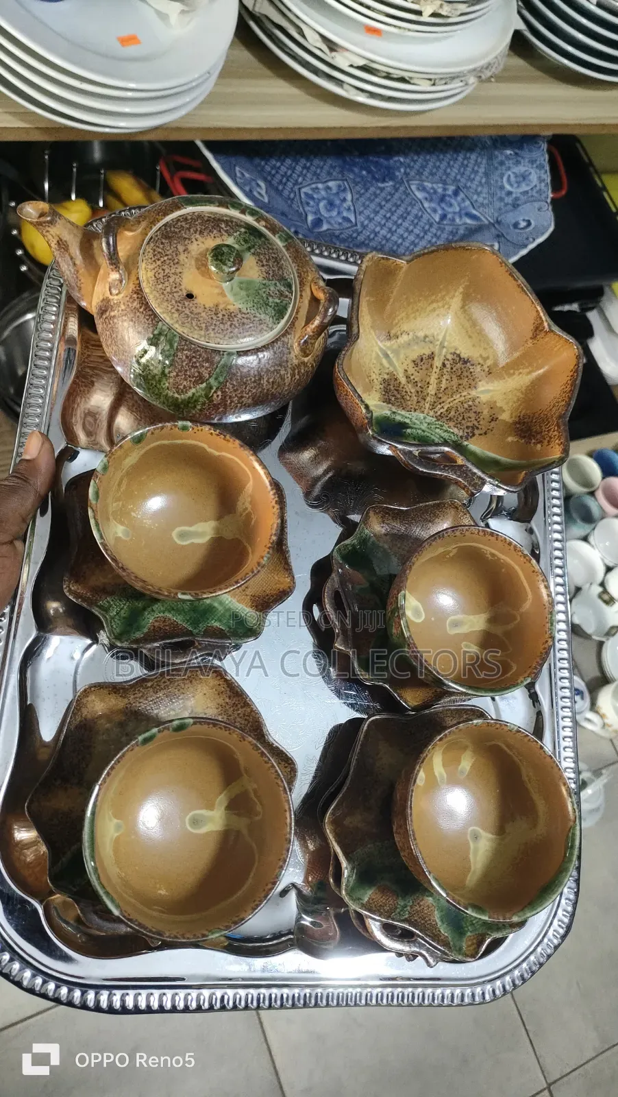 Japanese Rustic Ceramic Tea and Snack Set.