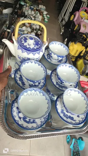 Japanese Blue and White Porcelain Tea Set.