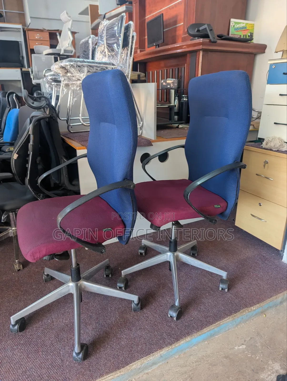 Long Back// High Back Adjustable Office Chairs. Price Per Piece