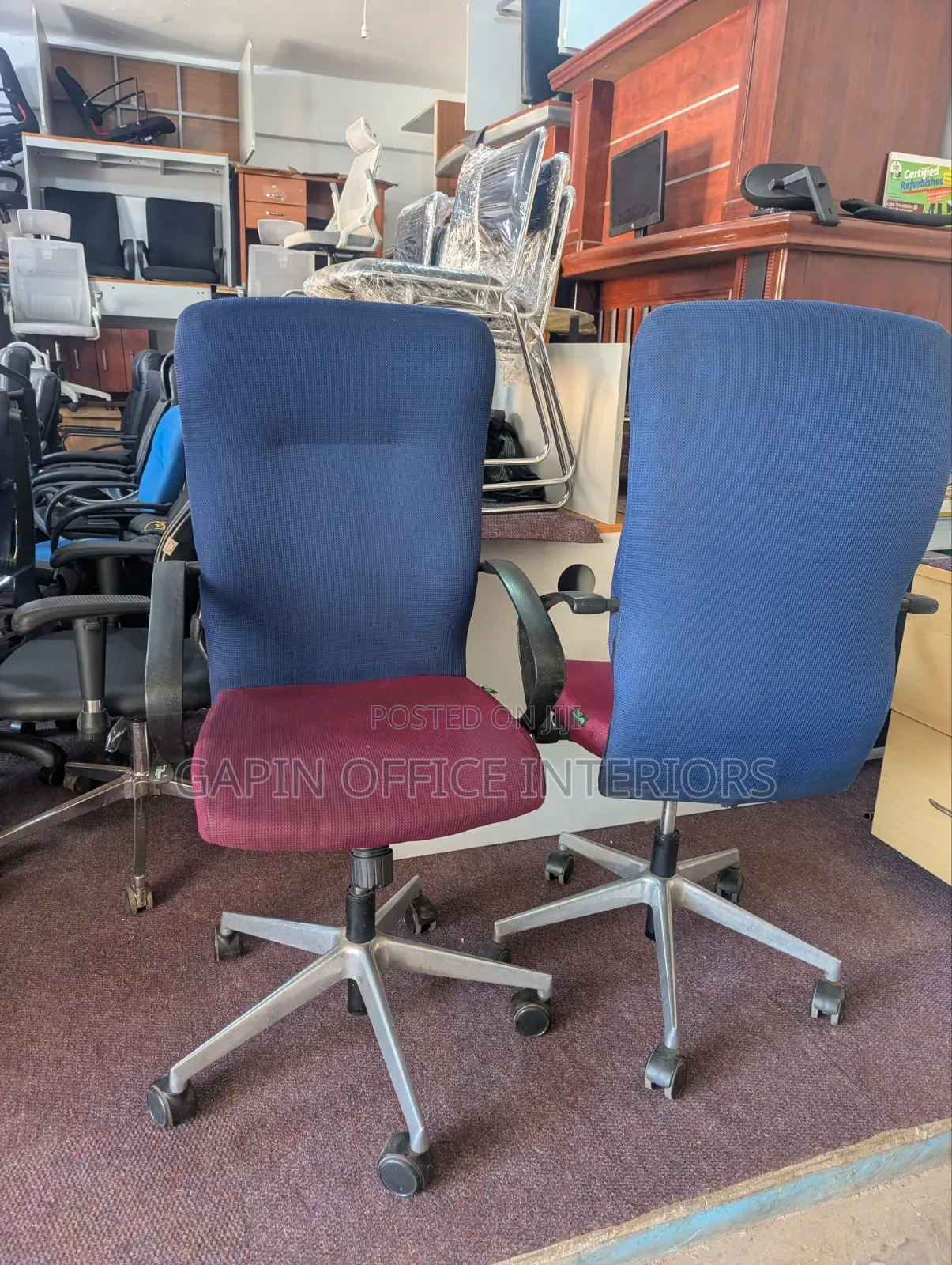 Long Back// High Back Adjustable Office Chairs. Price Per Piece