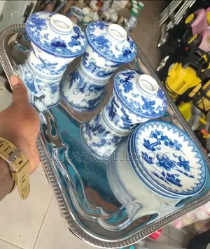 Japanese Blue-and-White Porcelain Tea Set.