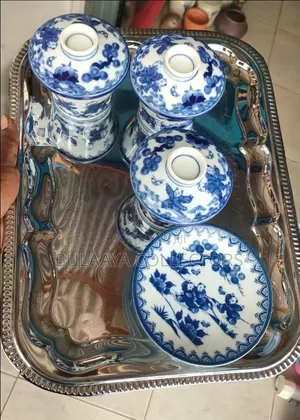 Japanese Blue-and-White Porcelain Tea Set.