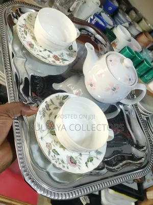 Japanese White Porcelain or Ceramic Tea Set.