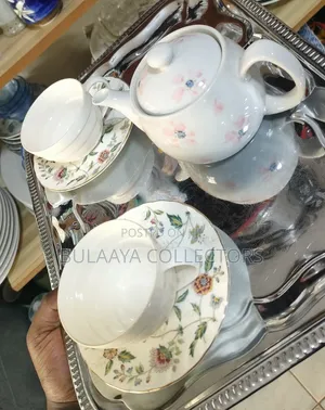 Japanese White Porcelain or Ceramic Tea Set.