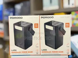 Porodo Lara 80000mah Power Bank With Integrated Cables and Flashlight