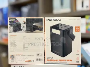 Porodo Lara 80000mah Power Bank With Integrated Cables and Flashlight