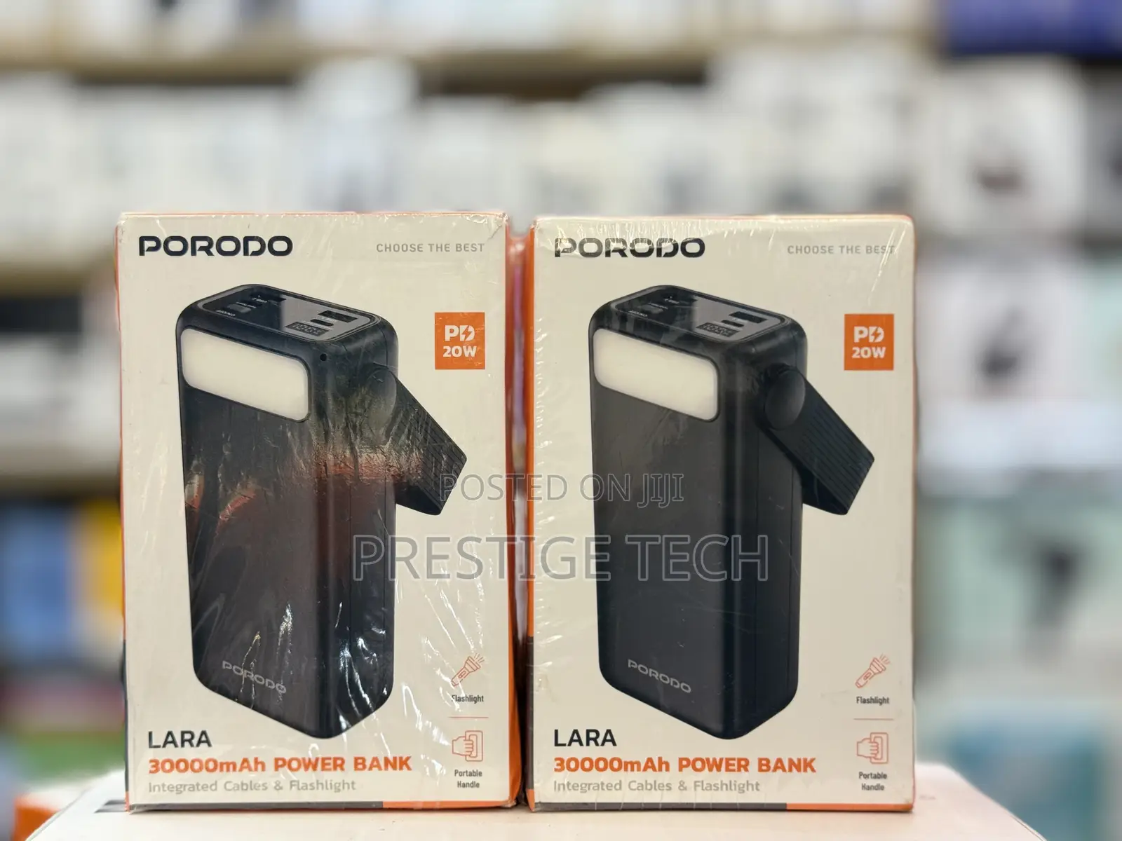 Porodo Lara 30000mah Power Bank With Integrated Cables and Flashlight
