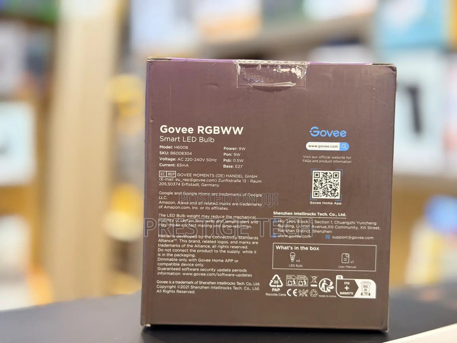 Govee Smart Light Bulb E27 RGB WiFi Bluetooth LED Smart Bulb, 4 Pack