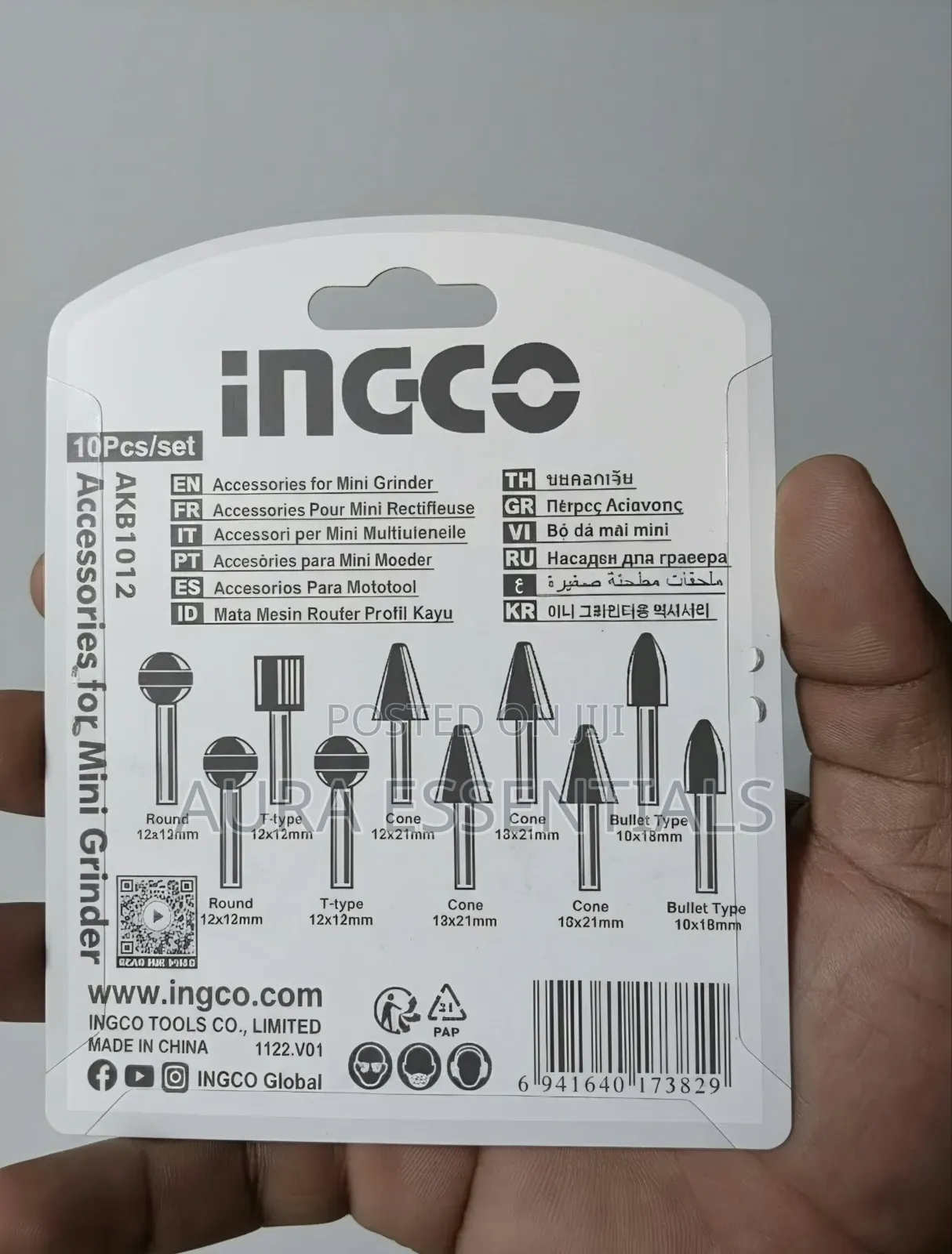 INGCO AKB1012 10-Piece Mounted Stone Accessory Set