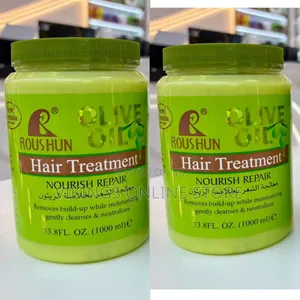1000 Ml Jar of Roushun Olive Oil Hair Treatment to Nourish and Repair