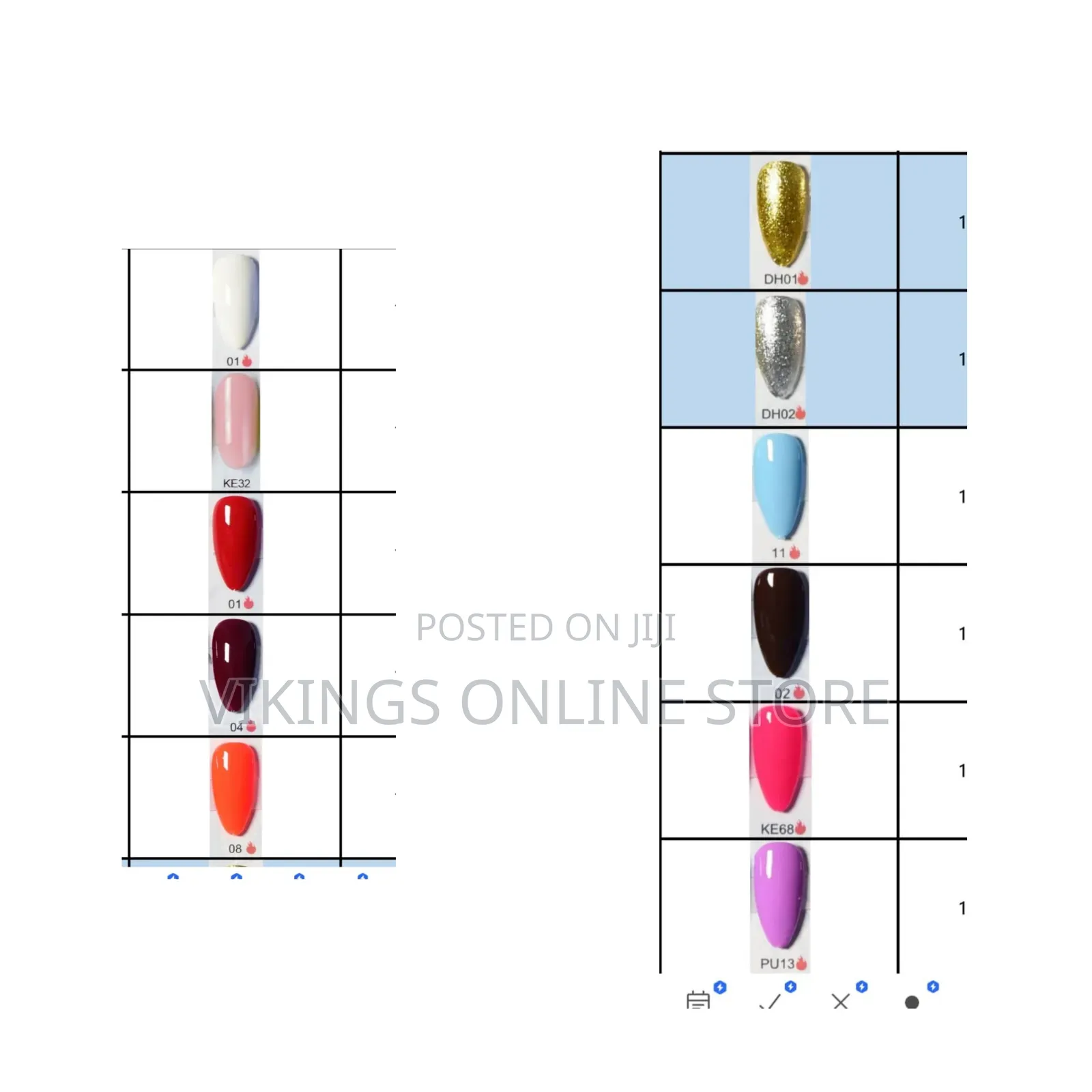 Gel Nail Polish Color Selection Chart
