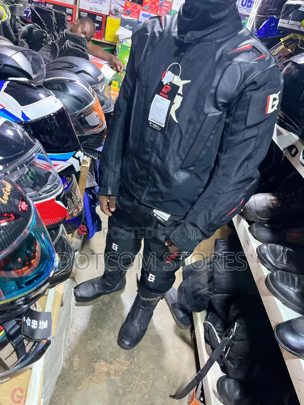 Black Ghost Racing Motorcycle Riding Jacket &Matching Protective Gear.