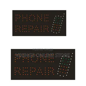 An Electronic LED Storefront Sign for a Cell Phone Repair Shop