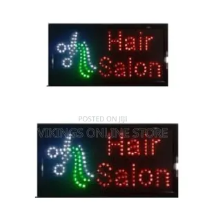 An Electronic LED Hair Salon Sign