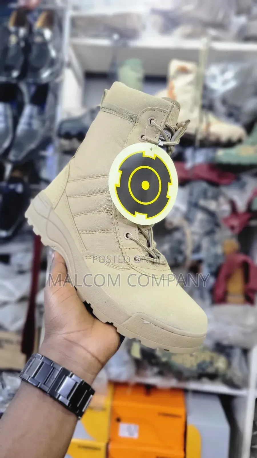 Men’s Tactical Military Combat Boots – Khaki Outdoor Safety Boots Ug