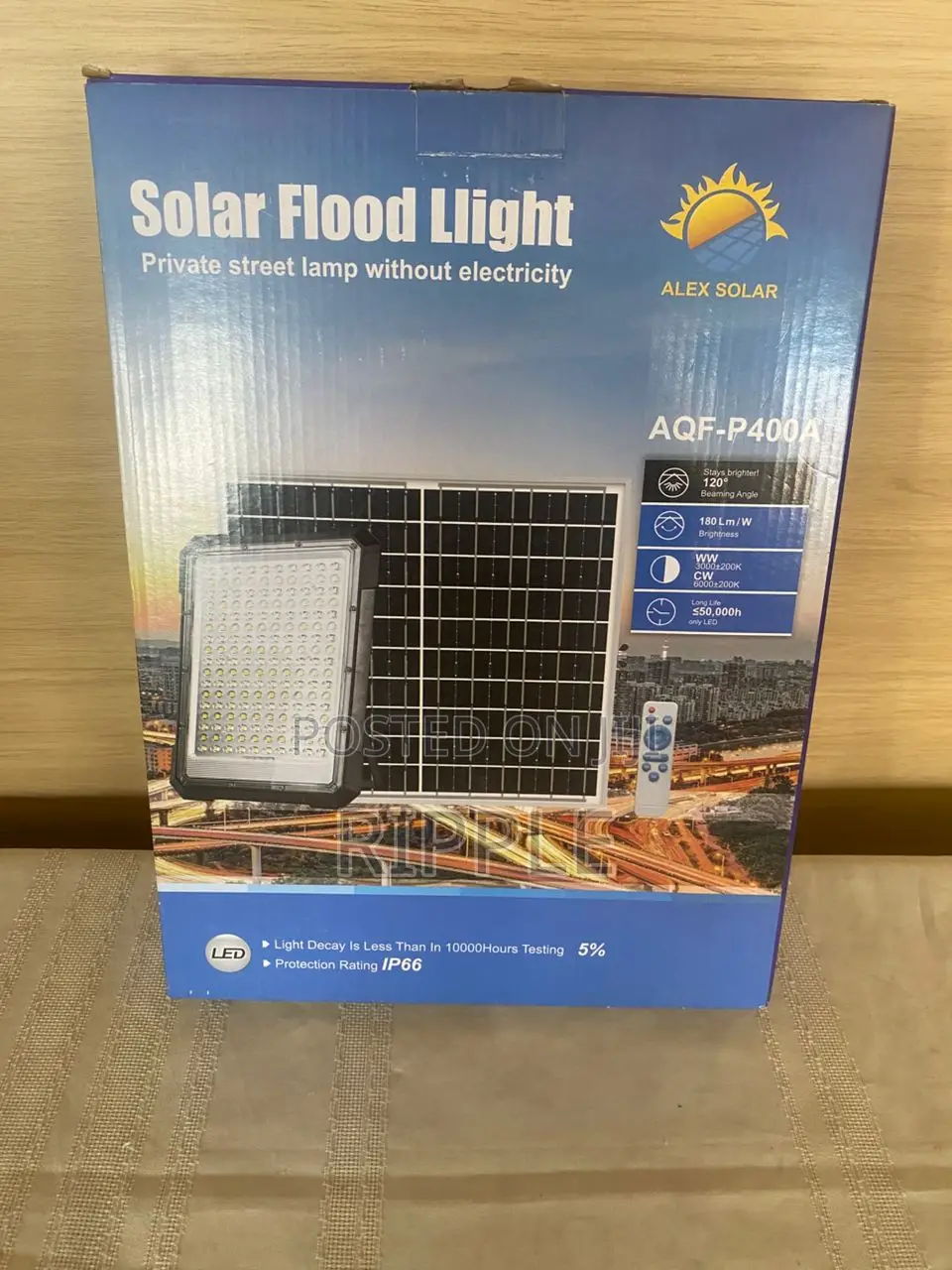 400W Solar Flood Light With Lithium Battery | Remote Control