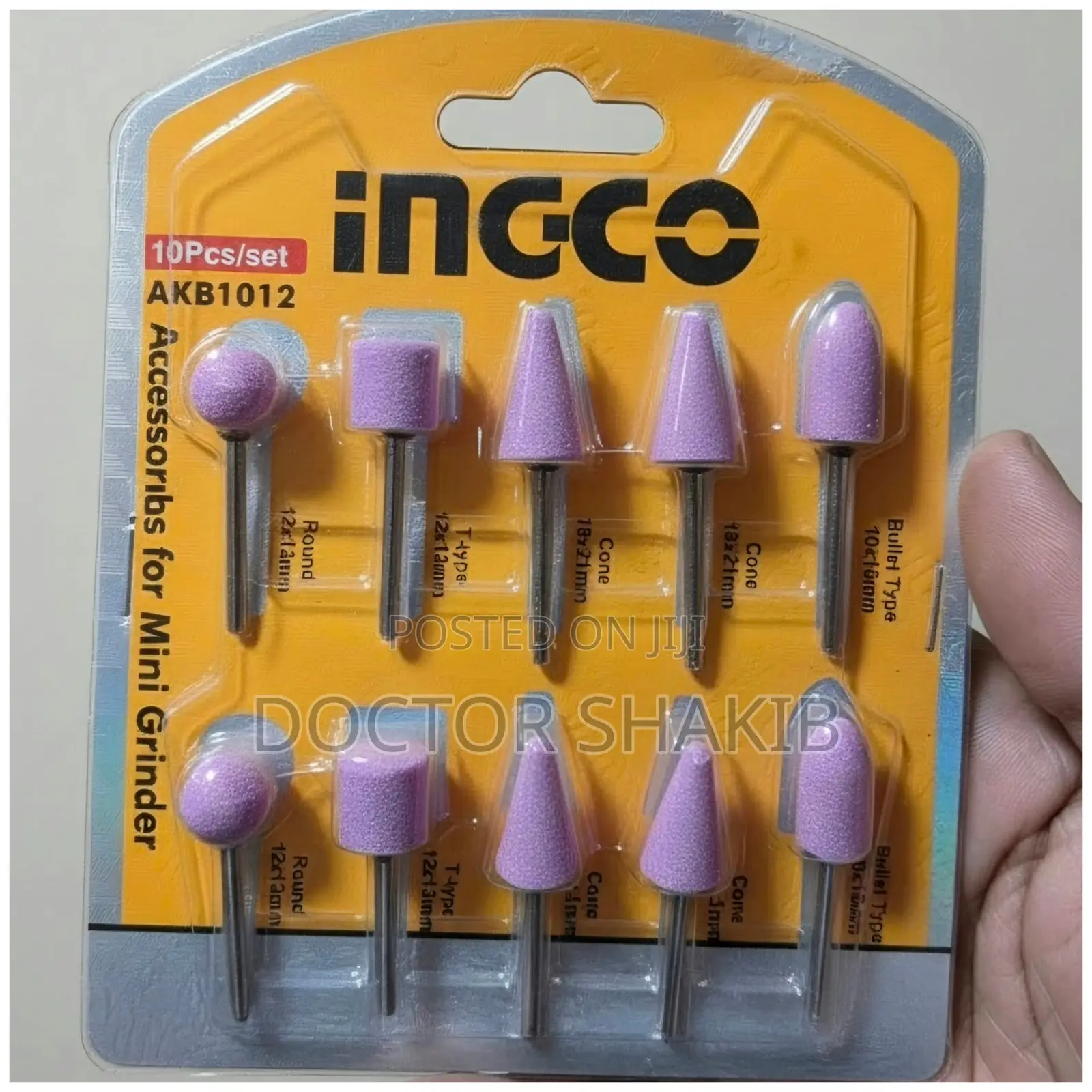 INGCO AKB1012 10-Piece Mounted Stone Accessory Set
