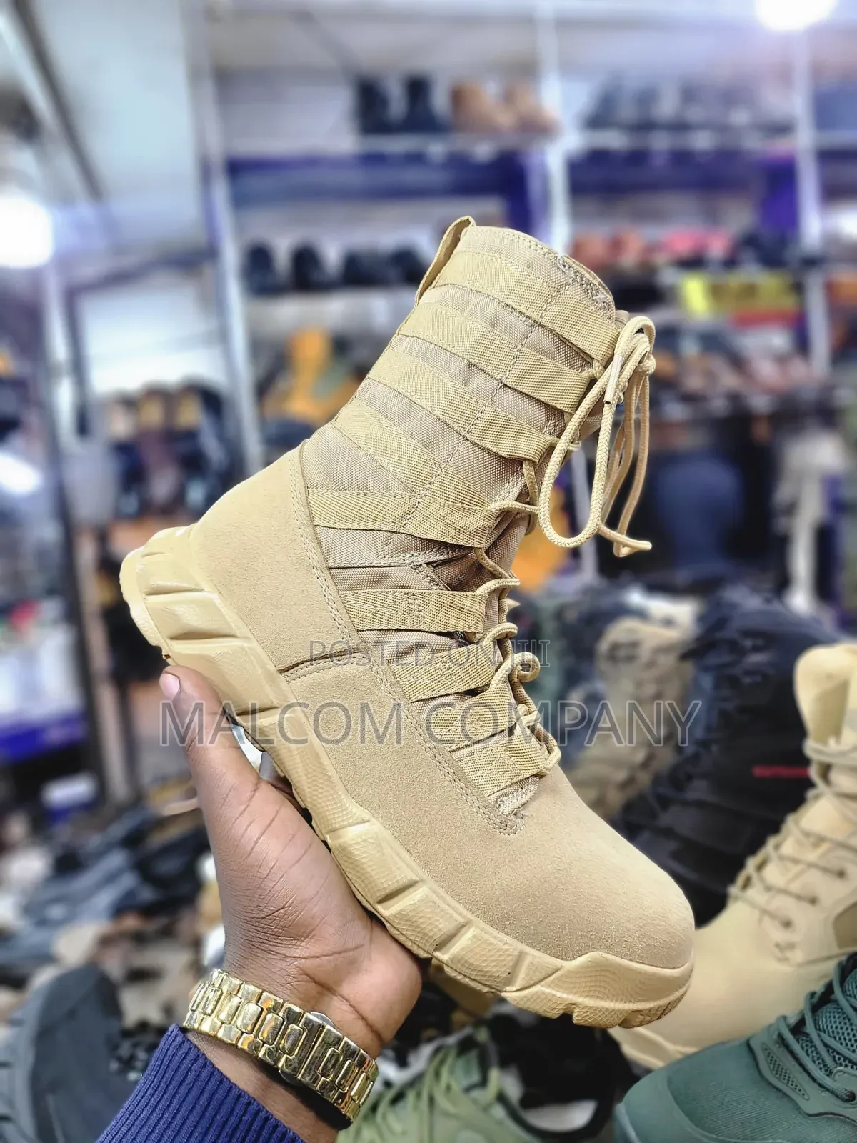 Men’s Tactical Military Combat Boots – Desert Khaki Security Boot