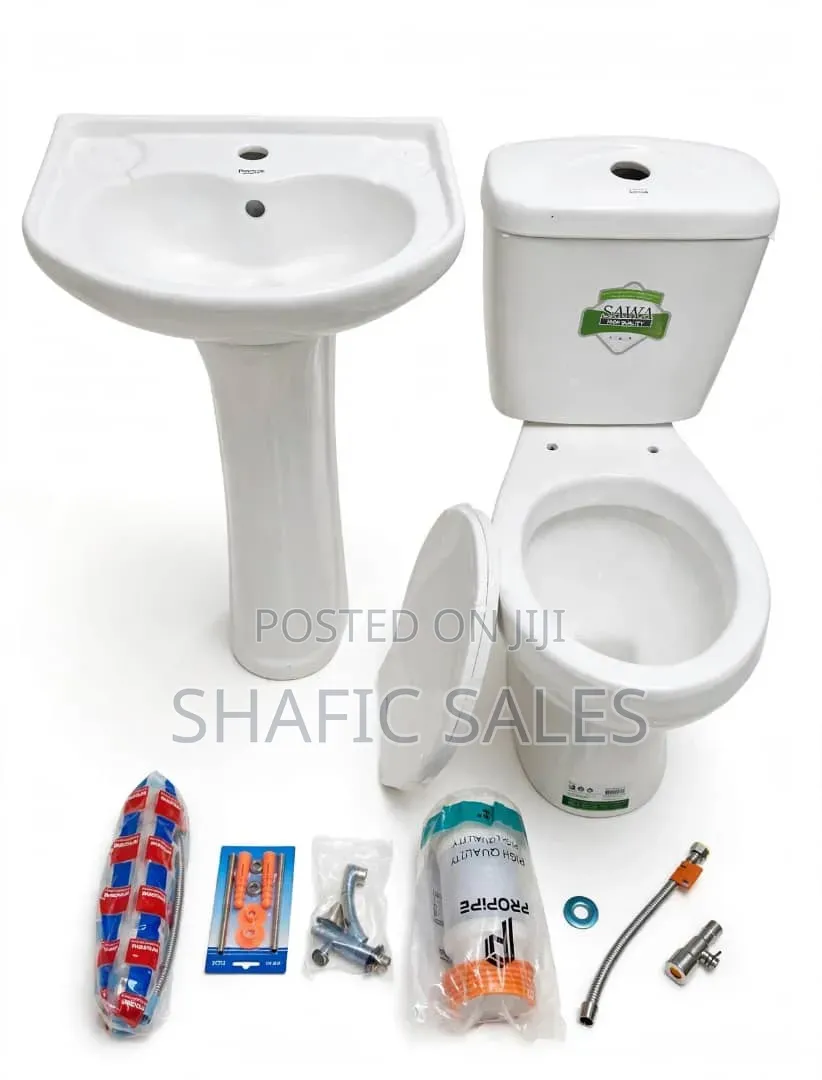 Toilet With Basin Complete Sets With Accessories Sawa Good Quality