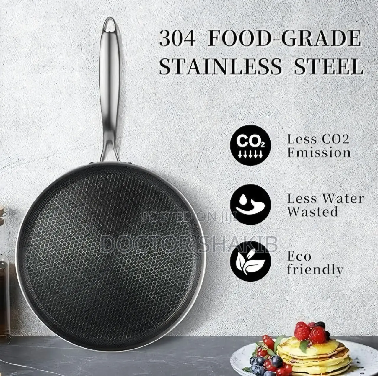 32cm Stainless Steel Honeycomb Frying Pan Non-Stick Pan