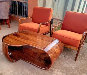 Solid C Shaped Wooden Table