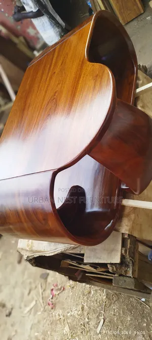 Solid C Shaped Wooden Table