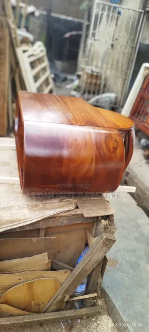 Solid C Shaped Wooden Table