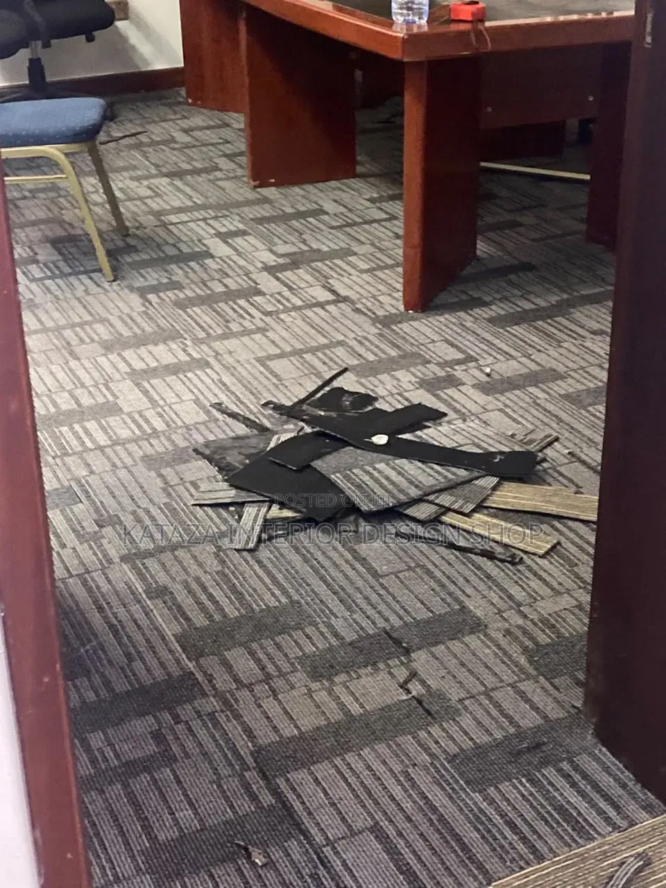 Executive Gray Tile Office Carpet