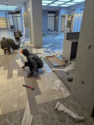 Plastic Light Gray Tile Carpet