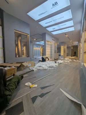 Plastic Light Gray Tile Carpet
