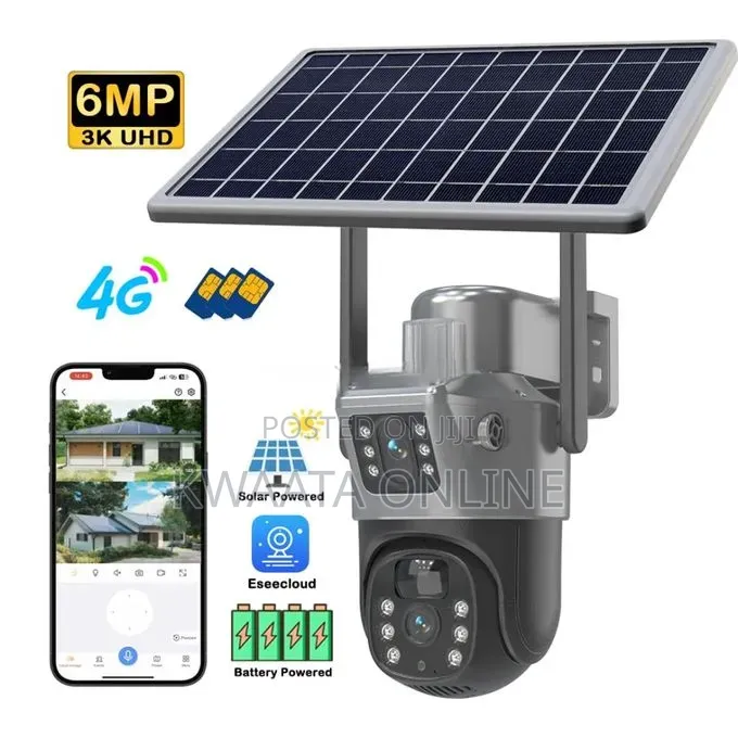4G Sim Card Dual Lens PTZ Solar Camera WiFi Wireless Security Camera